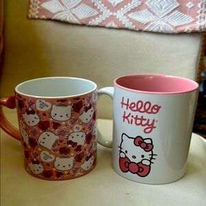 2 Hello Kitty Pink and White Mugs Set